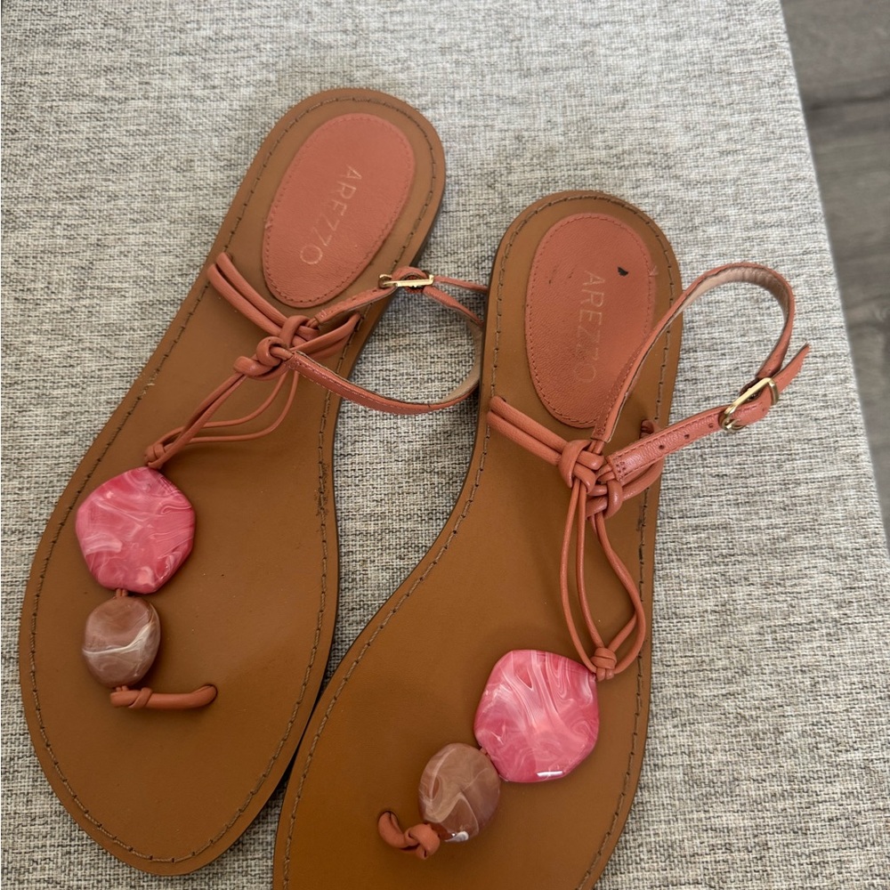 Pink and Brown Women's Sandals
